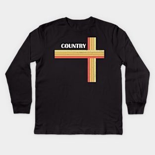 Country shirt, vintage retro, gift idea Kids Long Sleeve T-Shirt